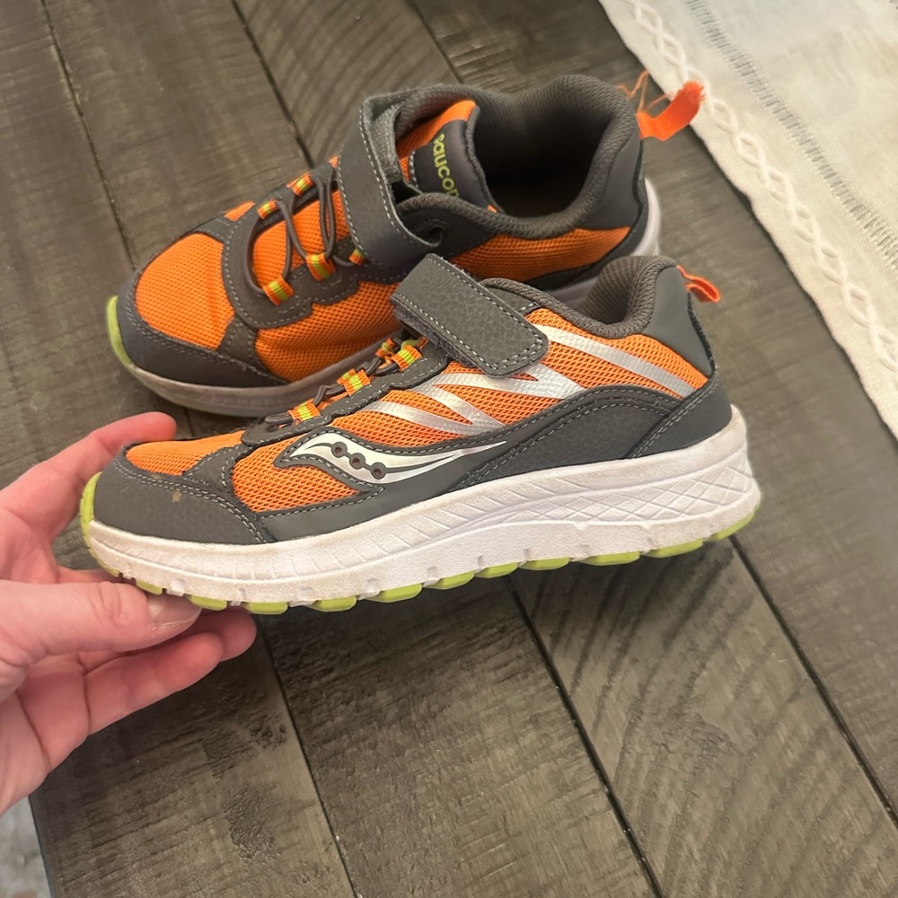 Saucony Kids' Vibrant Orange and Gray Sneakers